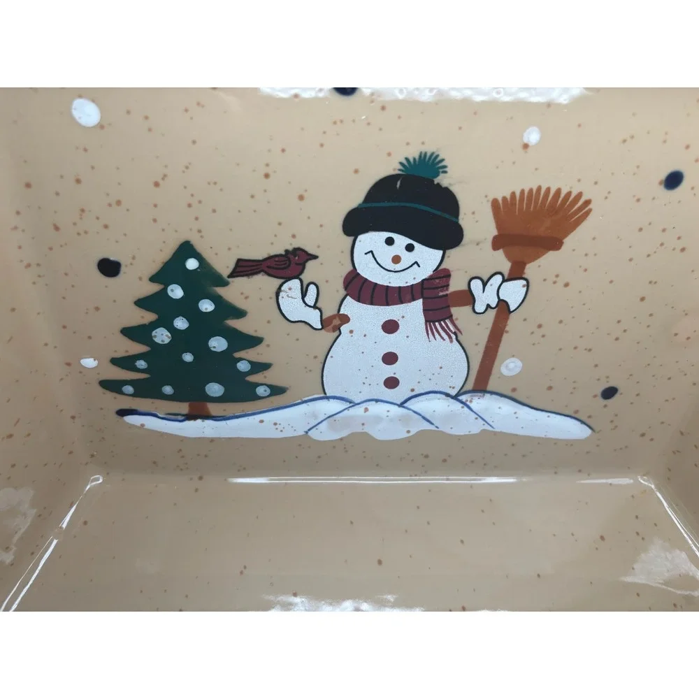 LTD Commodities Country Snowman Stoneware Baker Rectangular Casserole Dish 13x9